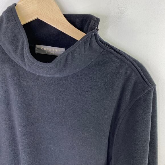 Kate Hill Black Mock Neck Fleece Long Sleeve Pullover Women's Size X-Large XL - Picture 3 of 6